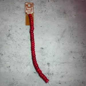 COPY - NWT Dyed Red Bamboo Coral Rondelle Beads